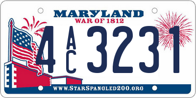MD license plate 4AC3231