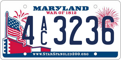 MD license plate 4AC3236
