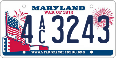 MD license plate 4AC3243