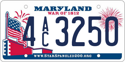 MD license plate 4AC3250