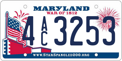 MD license plate 4AC3253