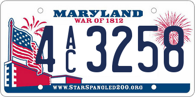 MD license plate 4AC3258