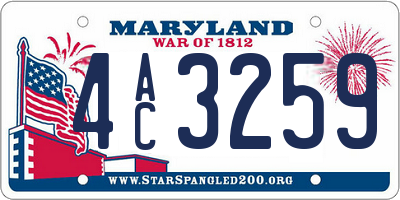 MD license plate 4AC3259