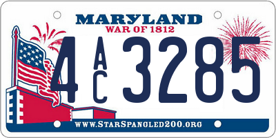MD license plate 4AC3285