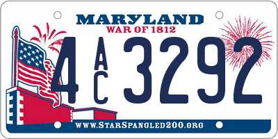 MD license plate 4AC3292