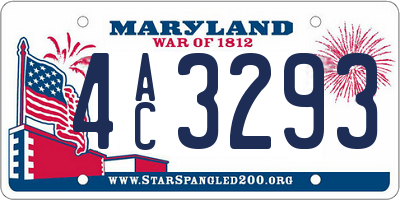 MD license plate 4AC3293
