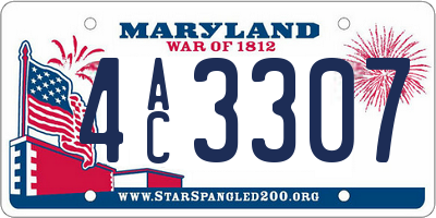 MD license plate 4AC3307