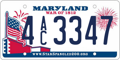 MD license plate 4AC3347