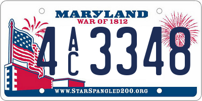 MD license plate 4AC3348