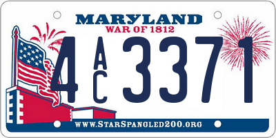 MD license plate 4AC3371