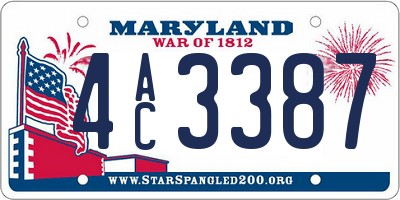 MD license plate 4AC3387