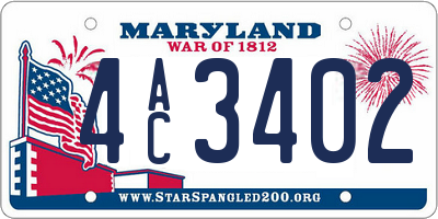 MD license plate 4AC3402
