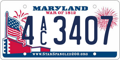 MD license plate 4AC3407