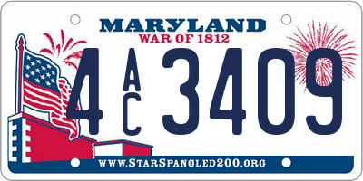 MD license plate 4AC3409