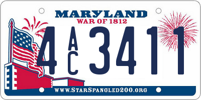 MD license plate 4AC3411