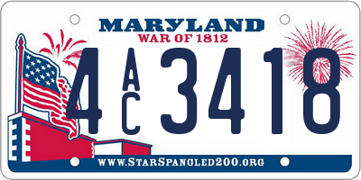 MD license plate 4AC3418