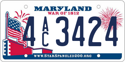 MD license plate 4AC3424