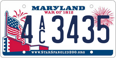 MD license plate 4AC3435