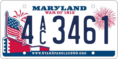 MD license plate 4AC3461