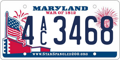 MD license plate 4AC3468
