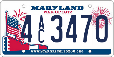 MD license plate 4AC3470