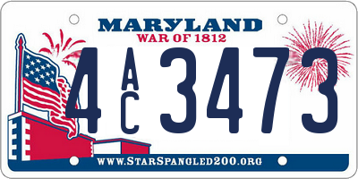 MD license plate 4AC3473