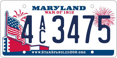 MD license plate 4AC3475