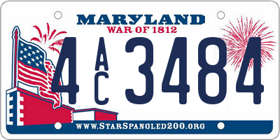 MD license plate 4AC3484