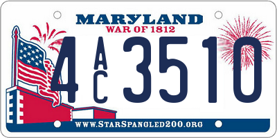 MD license plate 4AC3510