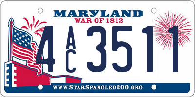 MD license plate 4AC3511