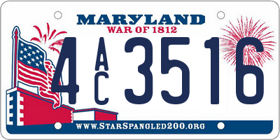 MD license plate 4AC3516
