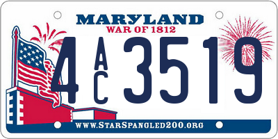 MD license plate 4AC3519