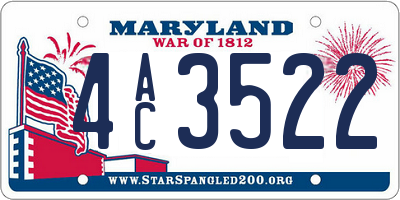 MD license plate 4AC3522