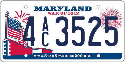 MD license plate 4AC3525