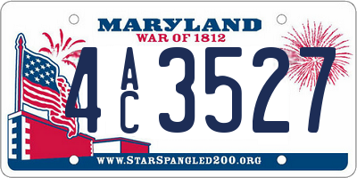 MD license plate 4AC3527
