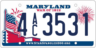 MD license plate 4AC3531