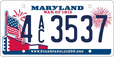 MD license plate 4AC3537