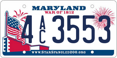 MD license plate 4AC3553