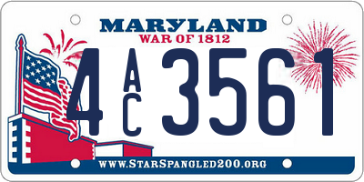 MD license plate 4AC3561