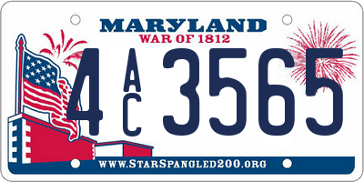 MD license plate 4AC3565