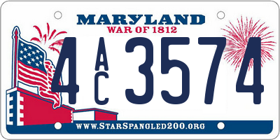 MD license plate 4AC3574
