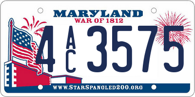 MD license plate 4AC3575