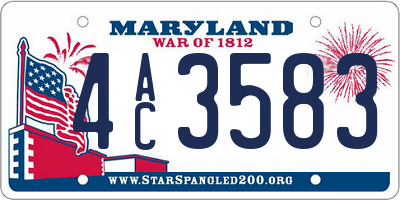 MD license plate 4AC3583