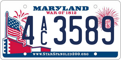 MD license plate 4AC3589