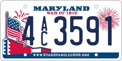 MD license plate 4AC3591