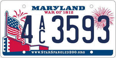 MD license plate 4AC3593