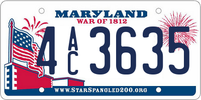 MD license plate 4AC3635