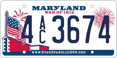 MD license plate 4AC3674