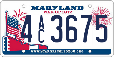 MD license plate 4AC3675