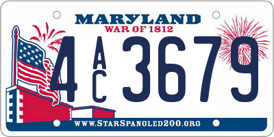 MD license plate 4AC3679